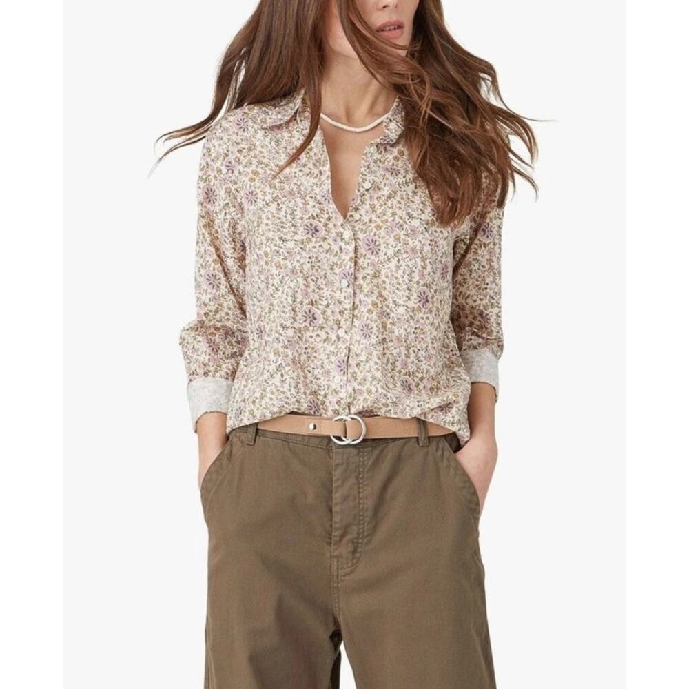 XiRena | Beau Ivy Vines Floral Boho Button Up Blouse Top Size Medium